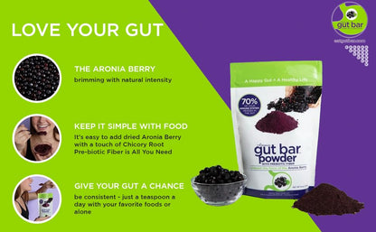 GUT BAR Aronia Powder | Aronia Berry Powder | 52 Servings | Digestive Support & Gut Health