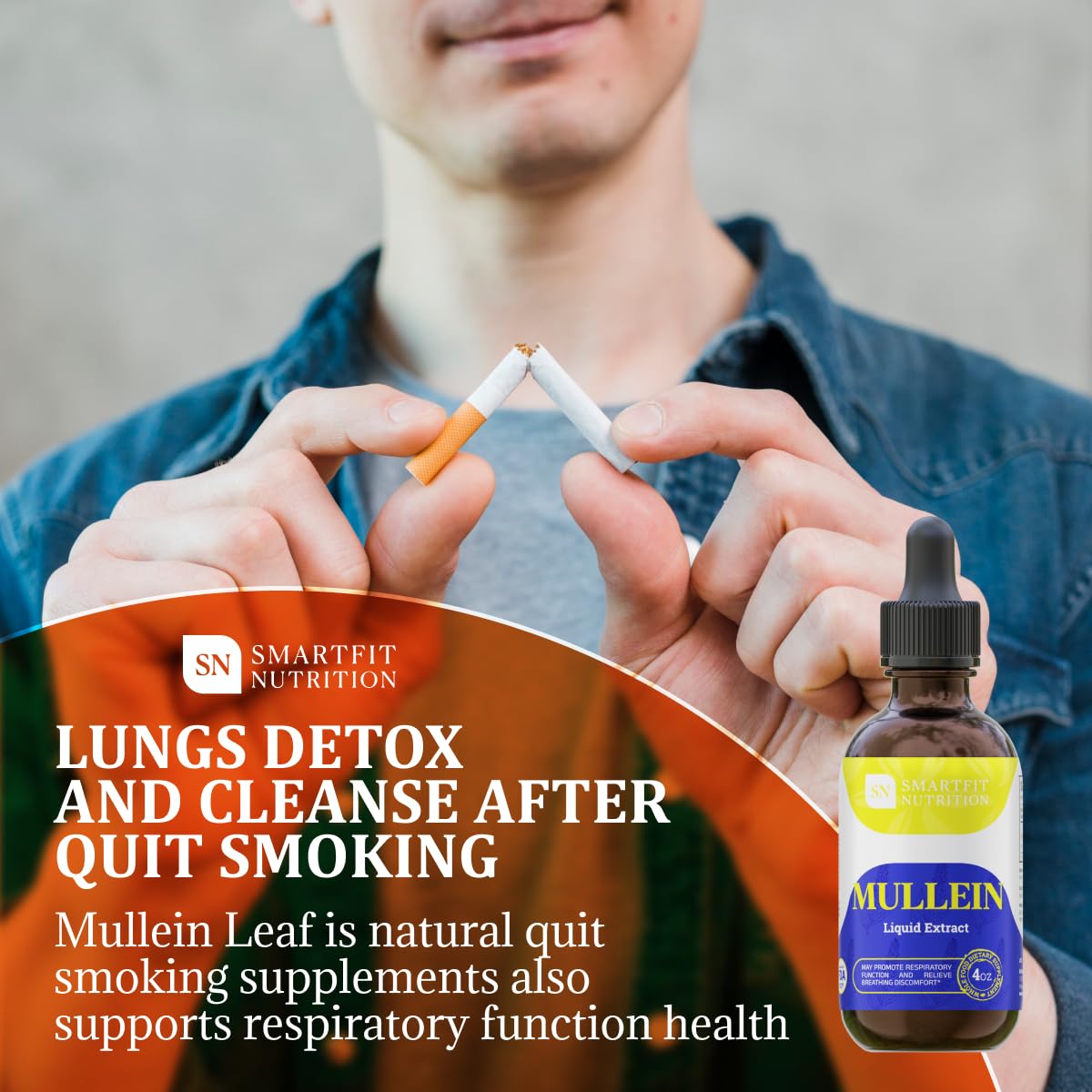 SN SMARTFIT NUTRITION Mullein Leaf Extract Drops – Lung Support (4 oz)