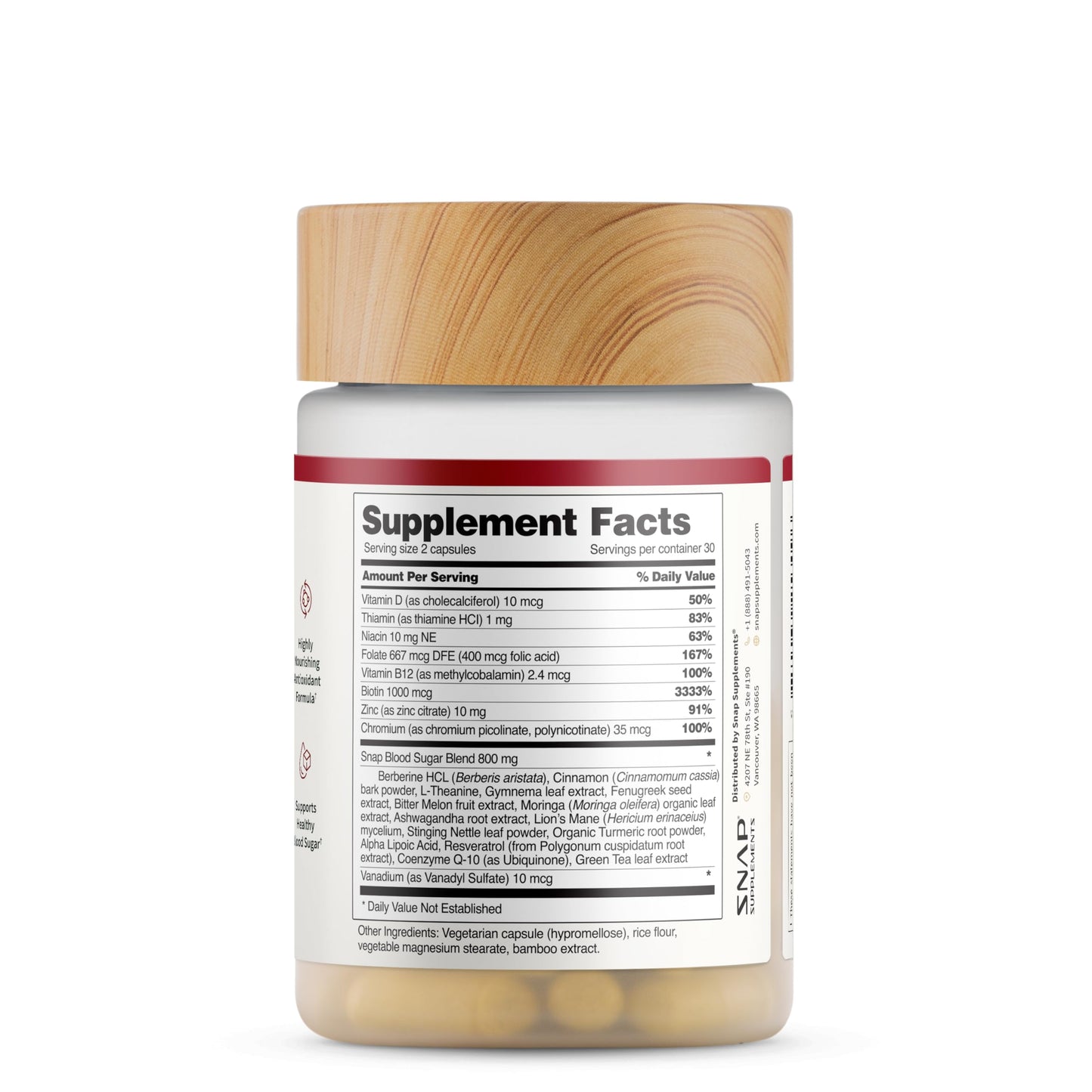 Snap Supplements Blood Sugar Blend - 180 Count | Balanced Energy Support