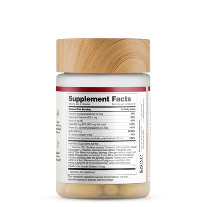 Snap Supplements Blood Sugar Blend - 180 Count | Balanced Energy Support