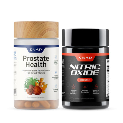 Snap Supplements Prostate Health & Nitric Oxide Bundle for Men | 90 + 60 Vegetarian Capsules (1 Month Supply)