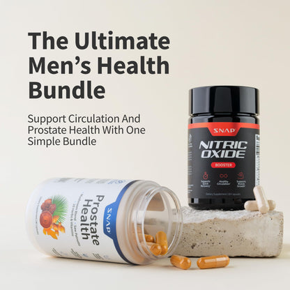 Snap Supplements Prostate Health & Nitric Oxide Bundle for Men | 90 + 60 Vegetarian Capsules (1 Month Supply)