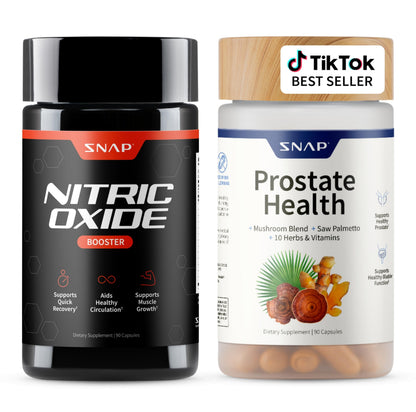 Snap Supplements Prostate Health & Nitric Oxide Bundle for Men – 180 Vegetarian Capsules