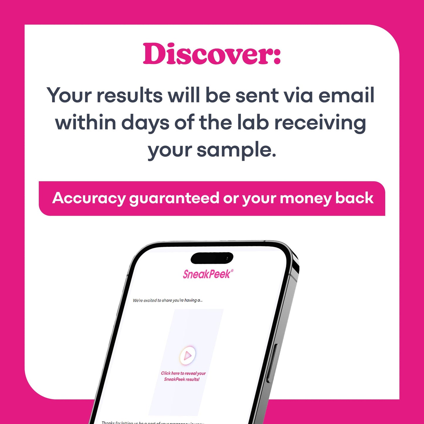 SneakPeek Early Gender Test – At-Home Kit, 6 Weeks, 99%+ Accuracy (Lab Fee Included)