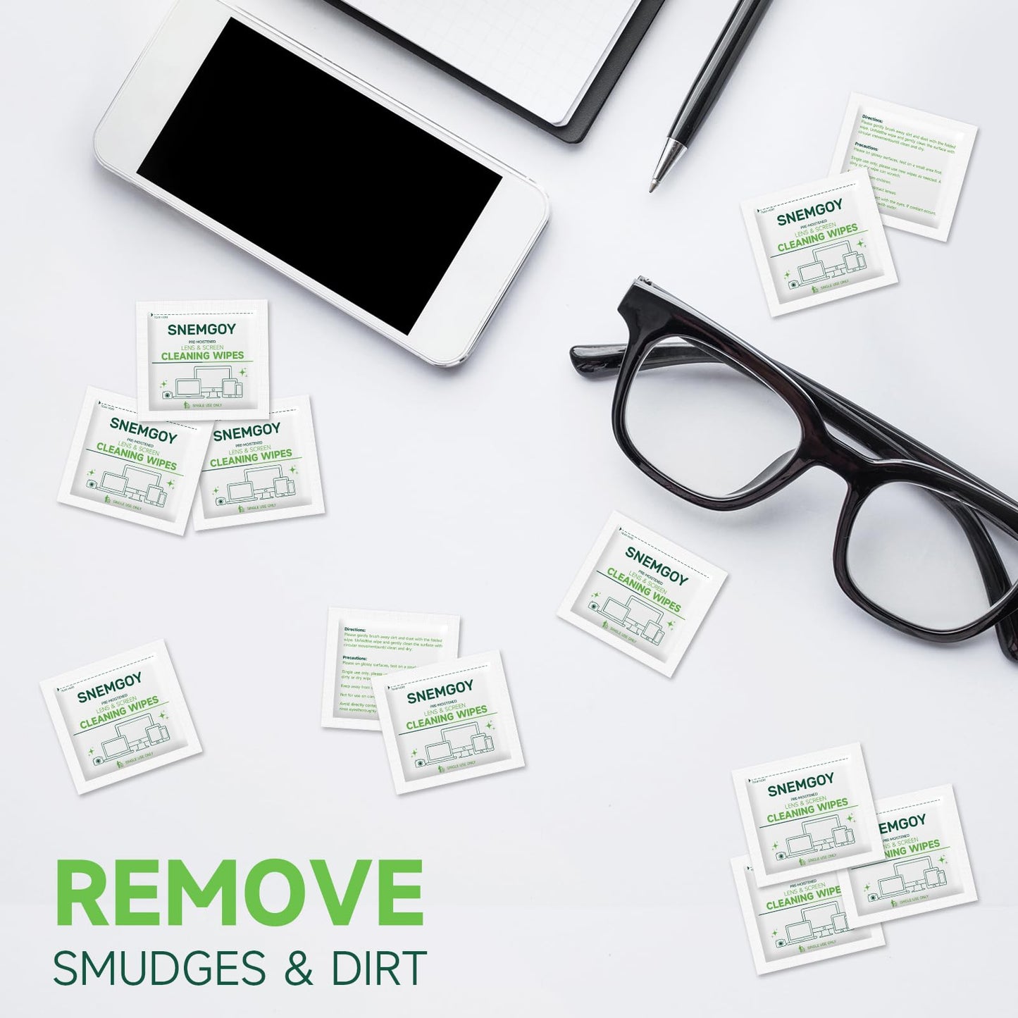 SNEMGOY 310-Count Lens Cleaning Wipes - Pre-Moistened Glasses & Screen Cleaner