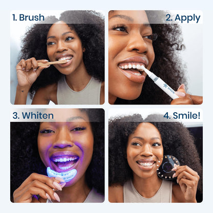 Snow Teeth Whitening Kit - LED Mouthpiece, Hydroxyapatite, 3 Wands