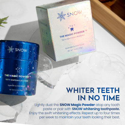 Snow Magic Teeth Whitening Powder with Hydroxyapatite – Lavender & Mint, 35g