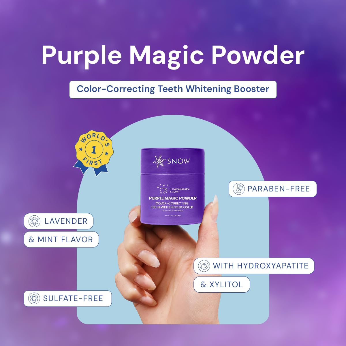 SNOW Purple Magic Powder – Purple Teeth Whitening with Hydroxyapatite (18g)