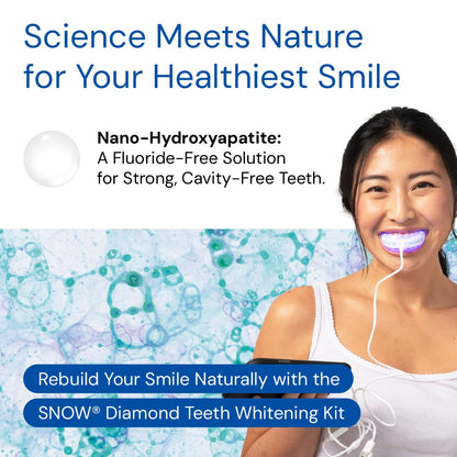 Snow Teeth Whitening Kit with LED Mouthpiece, Hydroxyapatite Serum, 3 Wands – Wireless Whitening Kit (6 Months)