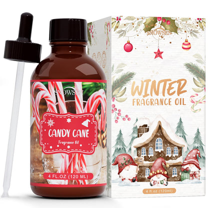 SNOWSEN Candy Cane Essential Oil 4 oz – Undiluted Winter Fragrance with Glass Dropper