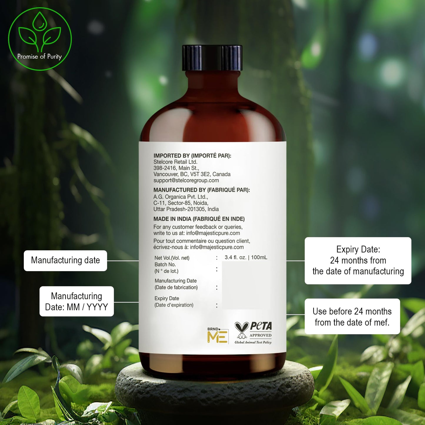 Majestic Pure Tea Tree Essential Oil – 3.4 Fl Oz, 100% Pure & Natural with Glass Dropper