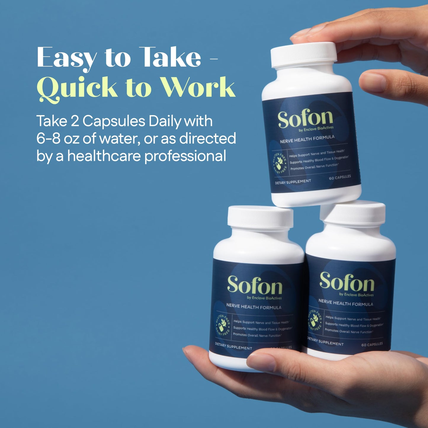 Sofon Nerve Support Supplement - 60 Caps | 30 Servings | Nerve Health & Circulation Support