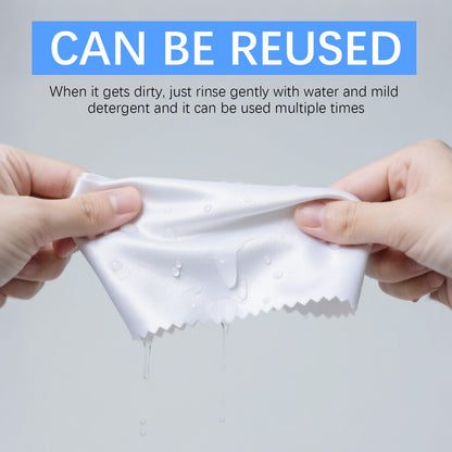 120 Pack Microfiber Cleaning Cloths for Glasses 5.5x5.5 - White & Reusable