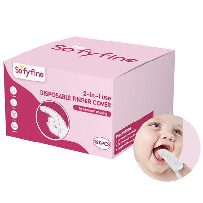 SOFYFINE 60 Counts Baby Tongue Cleaner & Finger Toothbrush – Newborns 0-24 Months