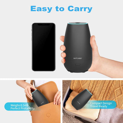 SOICARE Car Diffuser for Essential Oils – Portable USB Car Humidifier & Aromatherapy (Elegant Black)