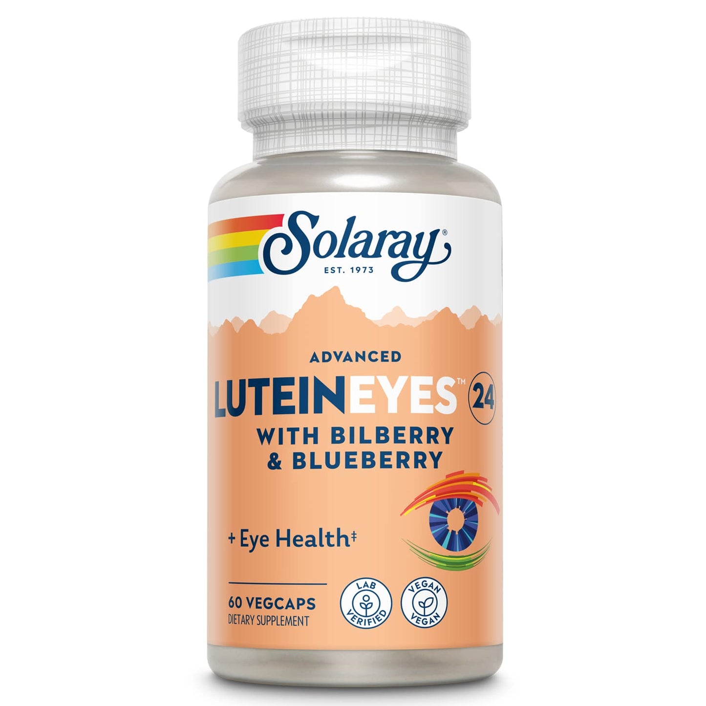 SOLARAY Advanced Lutein Eyes 24 mg – Eye Health Support with Lutein & Zeaxanthin, Bilberry & Blueberry, Vegan, 60 VegCaps