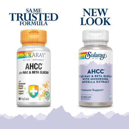 Solaray AHCC + NAC & Beta Glucan, Veg Cap (Plastic Bottle) – 30 Count