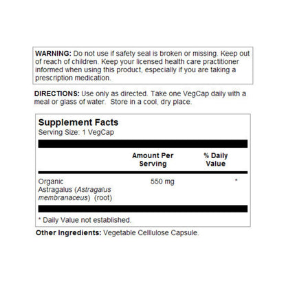 SOLARAY Astragalus Root 550mg - Immune Support & Stress Adaptogen - 100 VegCaps - Non-GMO & Vegan