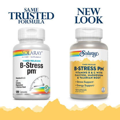 Solaray B-Stress PM 120 Caps | Sleep Support & Stress Relief