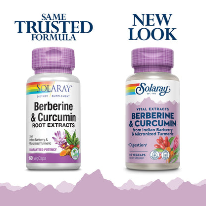 SOLARAY Berberine & Curcumin – 60 Servings, Vegan & Gluten Free