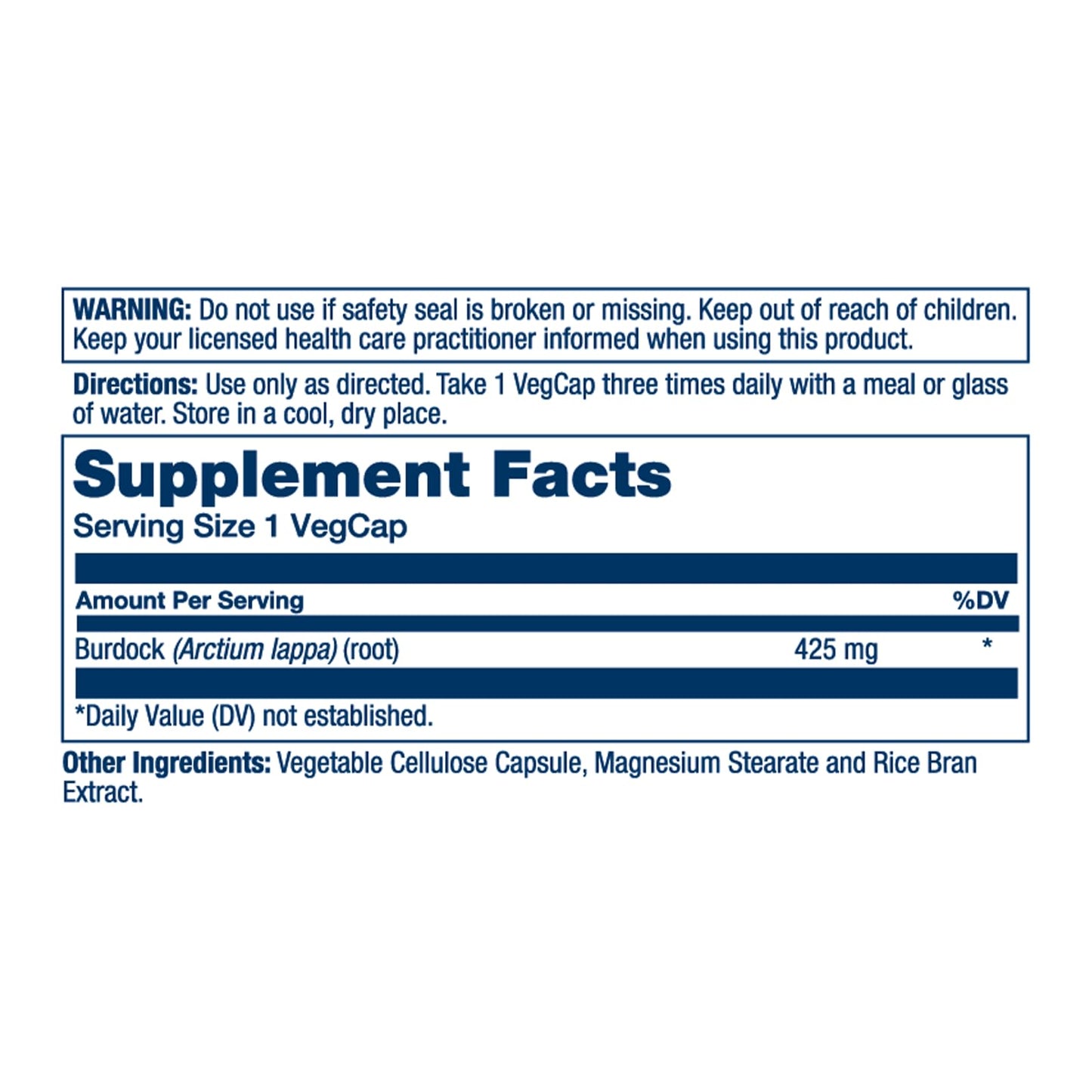 SOLARAY Burdock Root 425 mg – Liver, Kidney, Digestive & Joint Support | Non-GMO | 100 VegCaps