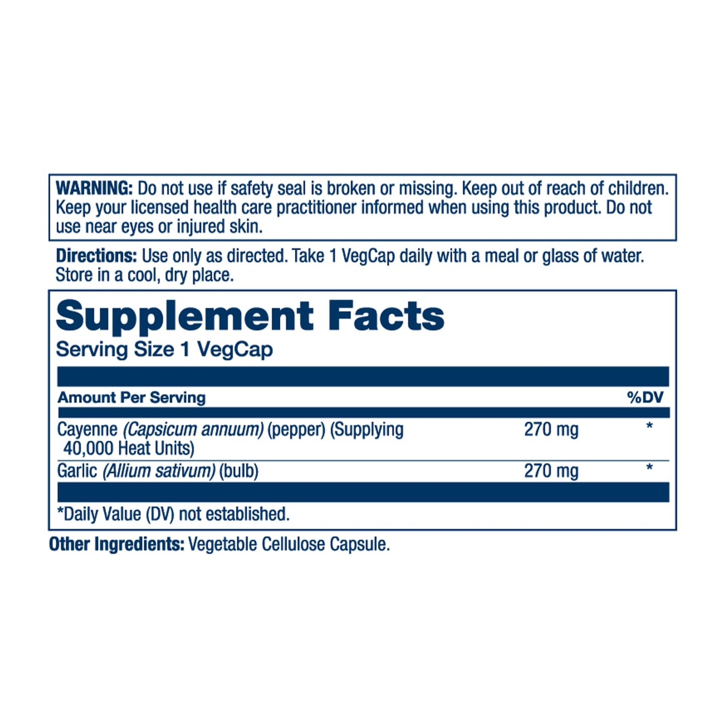 SOLARAY Cayenne Garlic 540 mg – Cayenne Pepper & Garlic Supplement, 40,000 HU | Vegan, Non-GMO, 60-Day Guarantee