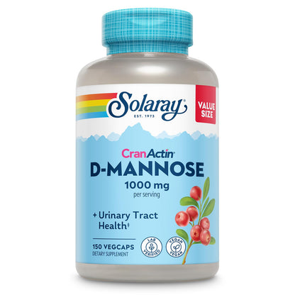 Solaray D-Mannose 1000mg with CranActin Cranberry – Urinary Health Support, Vegan, 150 VegCaps