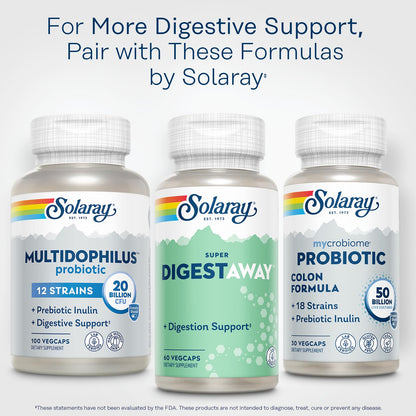 SOLARAY Super Digestaway Digestive Enzymes | Pancreatin, Papain, Ginger & More - 60 VegCaps