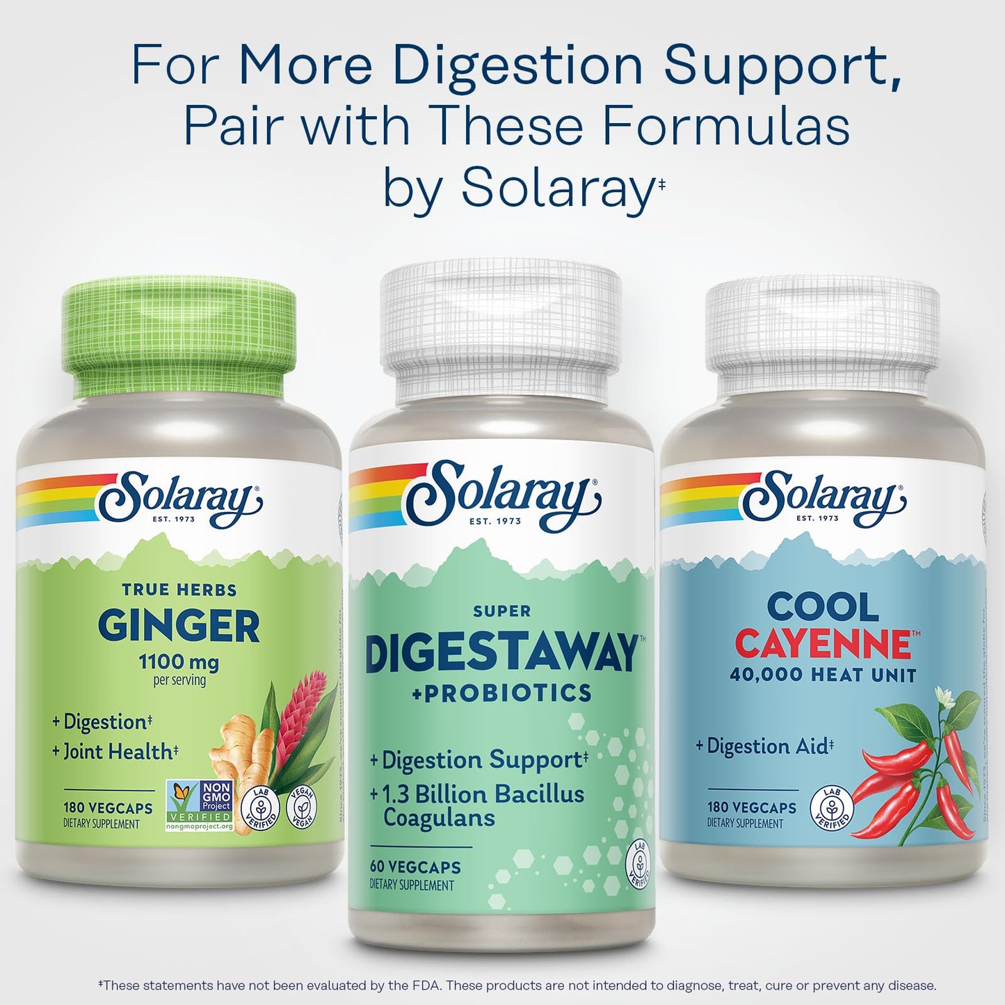 SOLARAY Super Digestaway Plus Probiotics – Digestive Enzymes & Gut Health