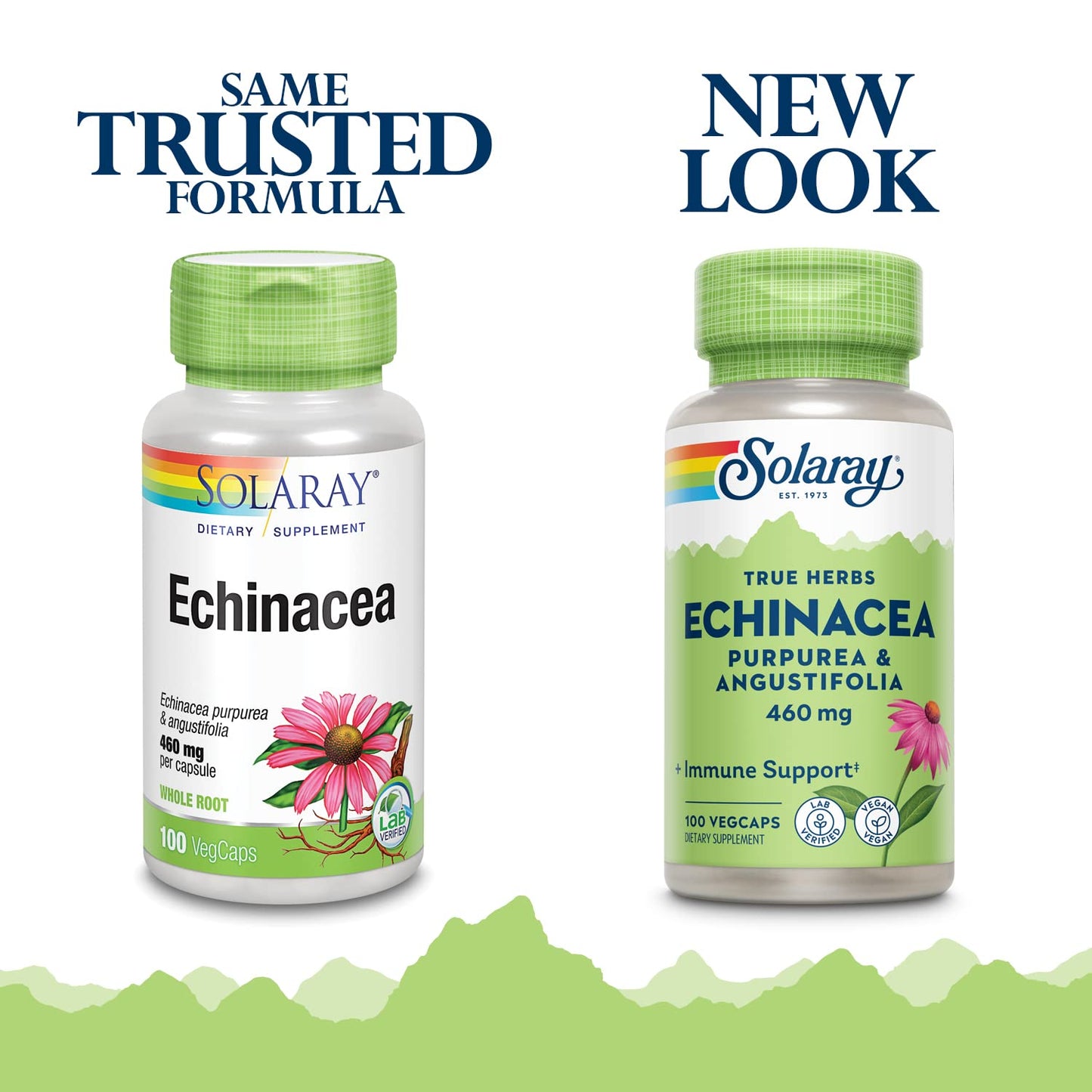 SOLARAY Echinacea Angustifolia & Purpurea Root, Veg Cap (Btl-Plastic) 460mg | 100ct