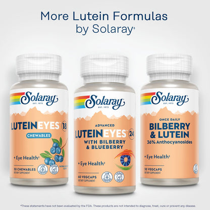 SOLARAY Advanced Lutein Eyes 24 mg – Eye Health Support with Lutein & Zeaxanthin, Bilberry & Blueberry, Vegan, 60 VegCaps