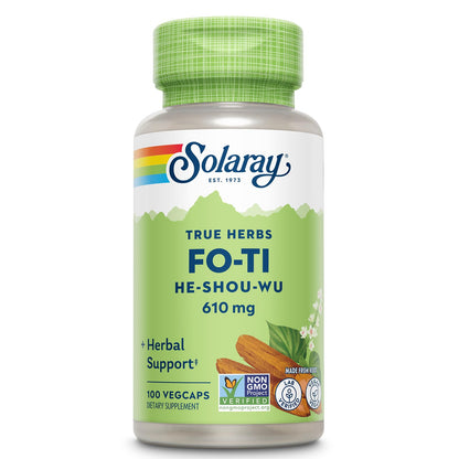 SOLARAY Fo-Ti 610 mg – Vegan Aging & Longevity Support for Hair, Skin & Nails