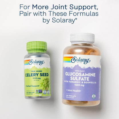 SOLARAY Glucosamine Chondroitin Hyaluronic Acid Joint Support with Vitamin C | Lab Verified, 60-Serving, 180 VegCaps