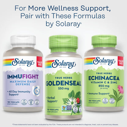 SOLARAY Goldenseal Root 550mg – 50 VegCaps | Vegan, Non-GMO, Gluten Free
