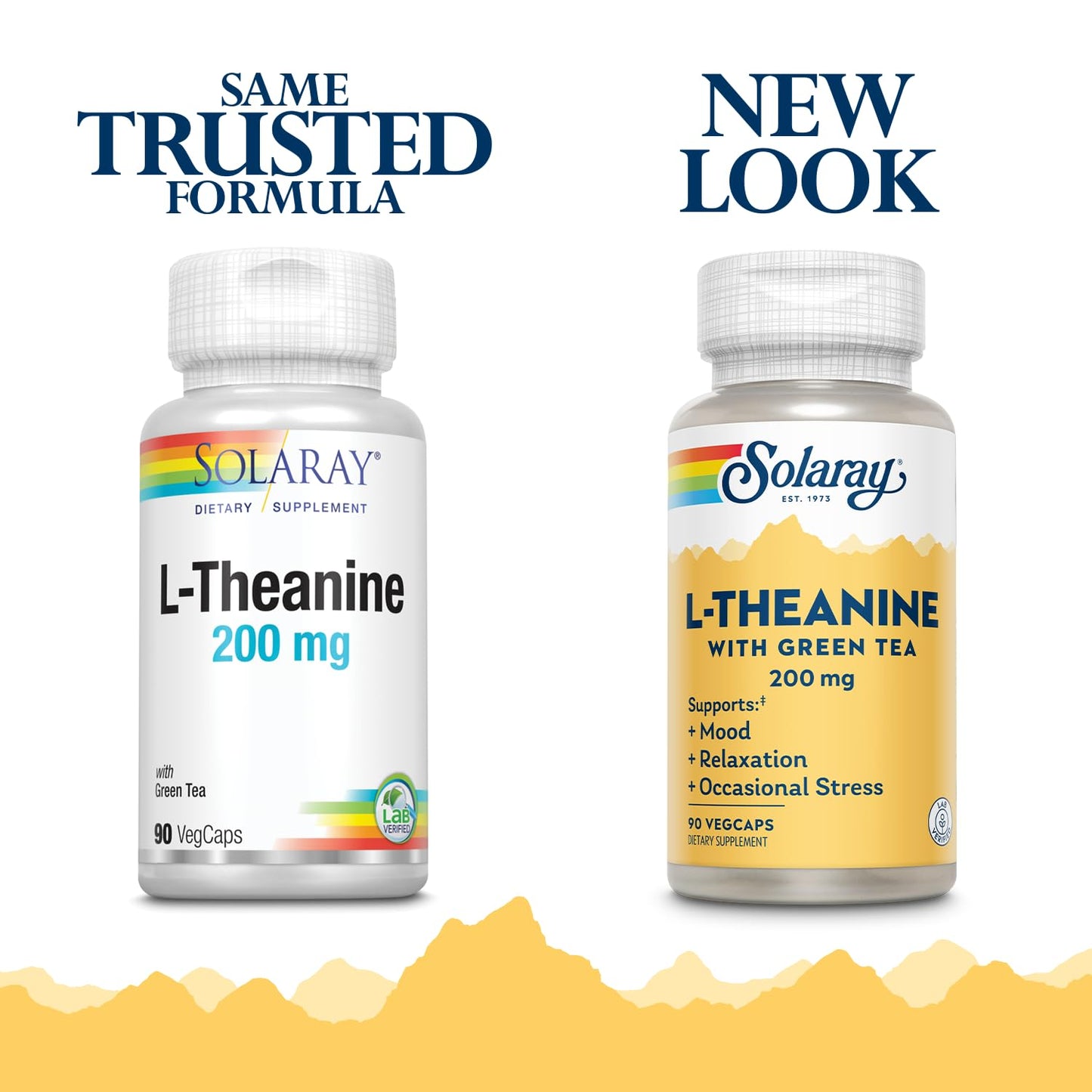 SOLARAY L-Theanine 200mg with Green Tea | Mood Support, Relaxation, Vegan & Gluten Free, 90 VegCaps