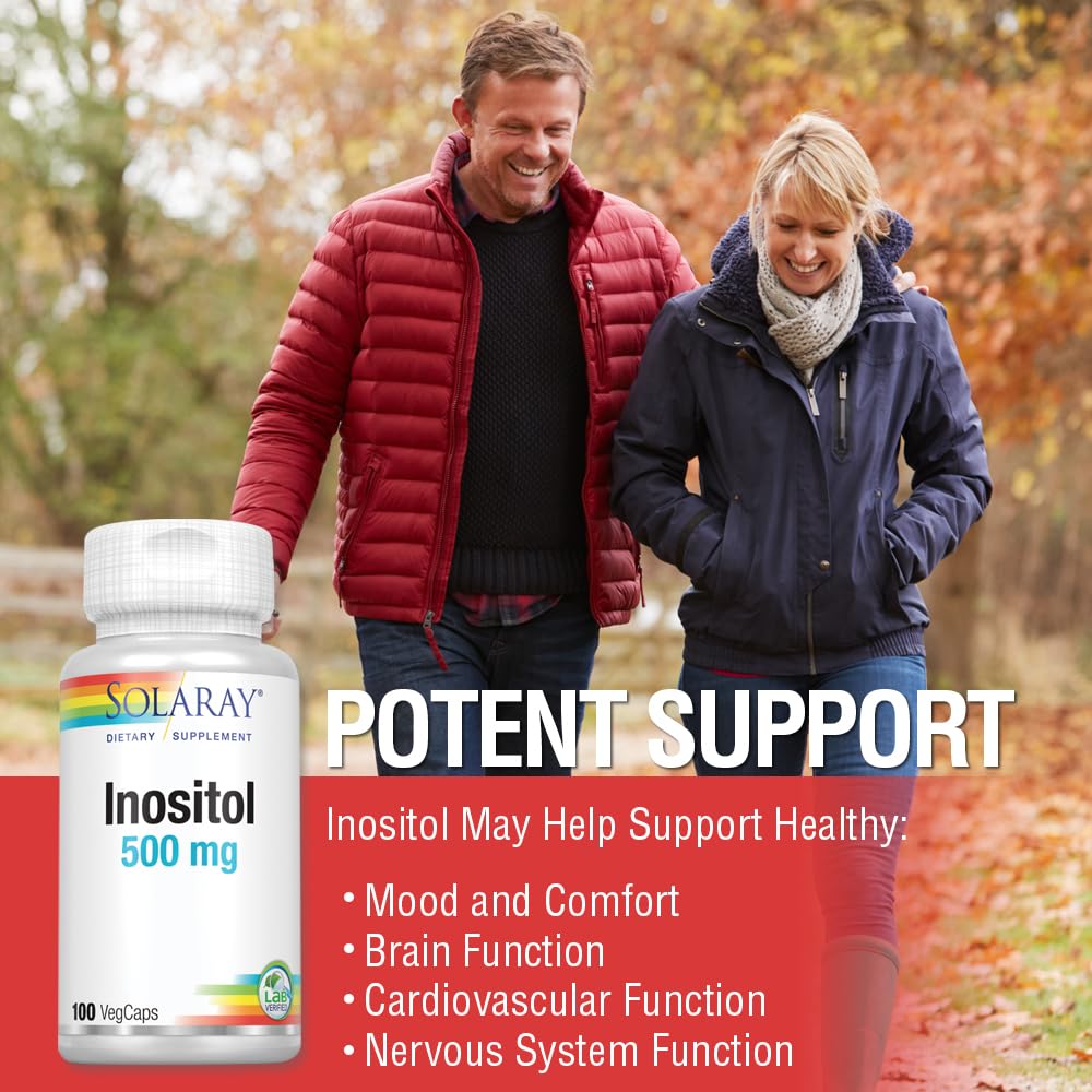 Solaray Inositol 500 mg Capsules - Vegan, Non-GMO | 100 VegCaps