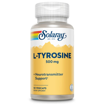 Solaray L-Tyrosine 500 mg Veg Cap (50 Count) – Amino Acid Supplement