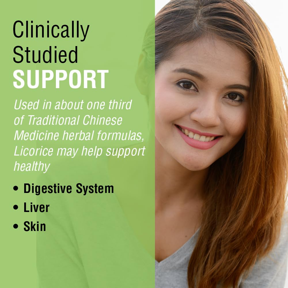 SOLARAY Licorice Root 450mg – Digestive, Liver & Menopausal Support | Non-GMO Vegan | 100 VegCaps