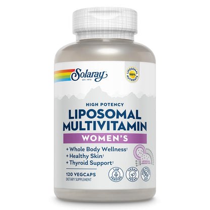 SOLARAY Liposomal Multivitamin for Women | Enhanced Absorption, Iron, Vitamin D, C, B12, Biotin, CoQ10 — Vegan, 60 Servings