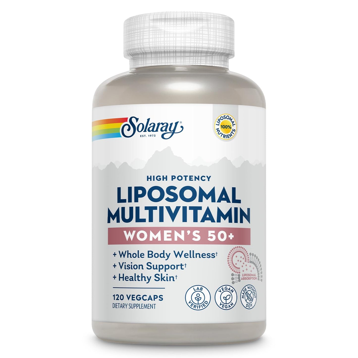 SOLARAY Liposomal Multivitamin for Women 50+ | Enhanced Absorption, Immune & Bone Support, Vegan, 60 Servings