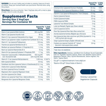 SOLARAY Liposomal Multivitamin for Women 50+ | Enhanced Absorption, Immune & Bone Support, Vegan, 60 Servings