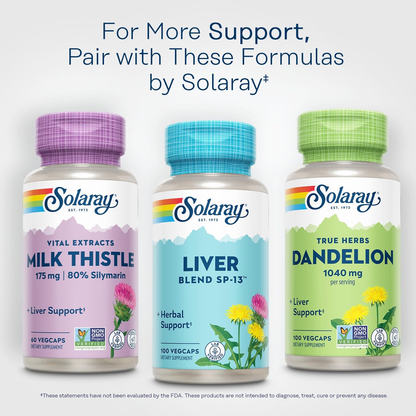 SOLARAY Liver Blend SP-13 – Herbal Liver Support with Milk Thistle, Dandelion & More
