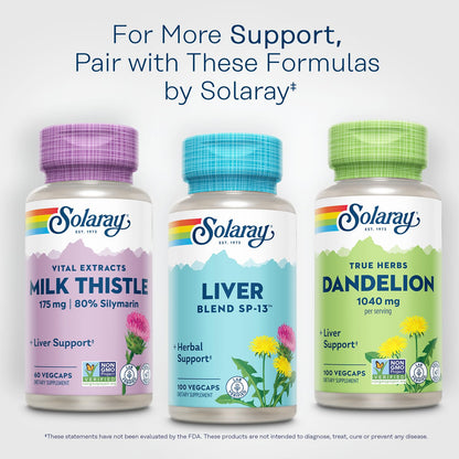 SOLARAY Liver Blend SP-13 – Herbal Liver Support with Milk Thistle, Dandelion & More