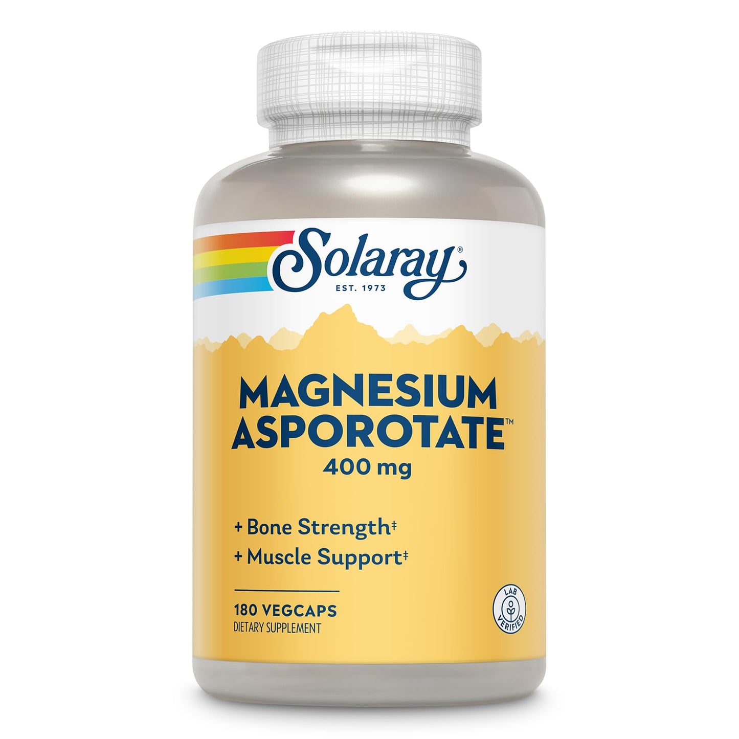 Solaray Magnesium Asporotate 400 mg | Aspartate, Orotate & Citrate Complex | 180 VegCaps