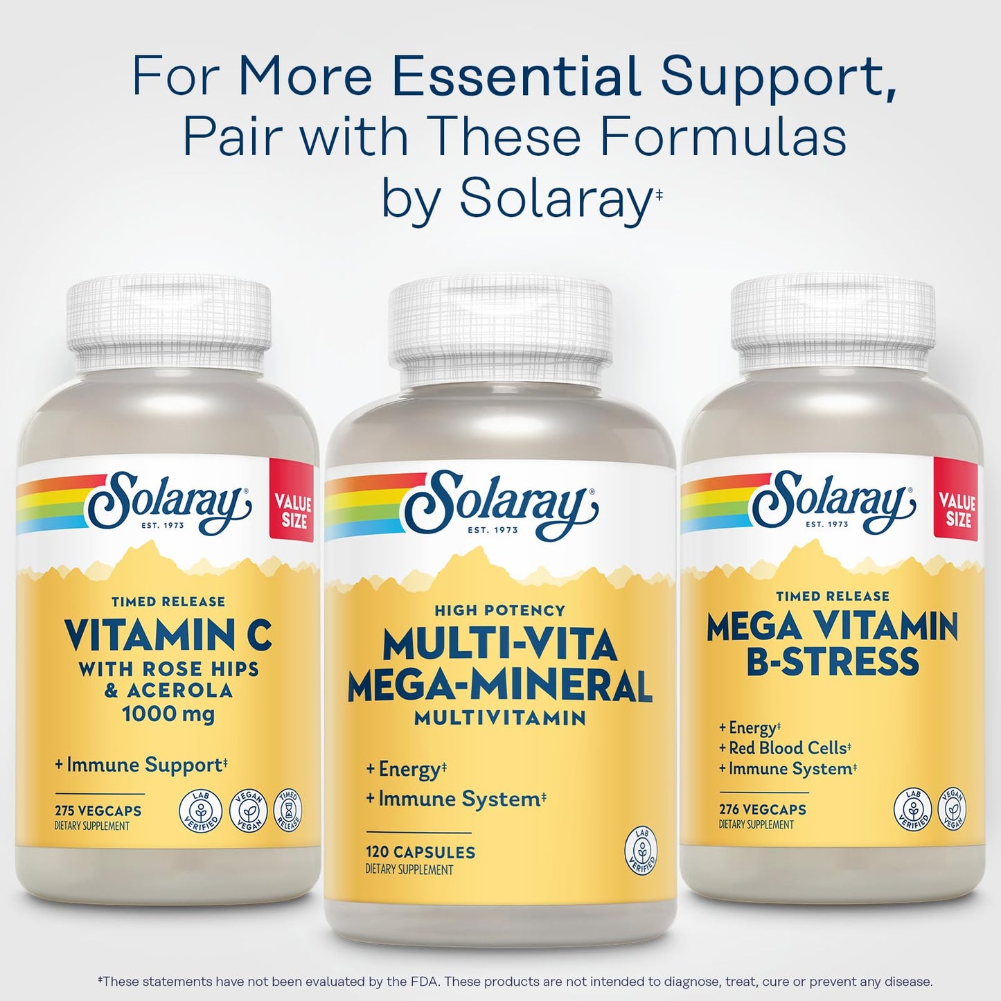 SOLARAY Multi-Vita Mega-Mineral Multivitamin for Women & Men – Energy & Immunity