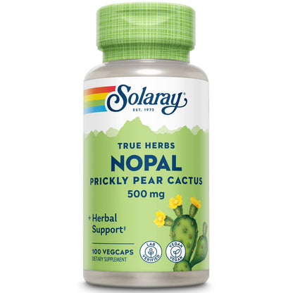Solaray Nopal Prickly Pear Cactus 500 mg | Vegan Capsule with Fiber & Antioxidants | 100 Servings