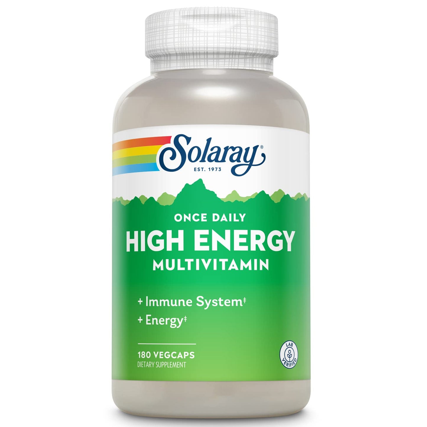SOLARAY Once Daily High Energy Multivitamin for Women and Men – Immune Support & Energy Boost – 180 VegCaps
