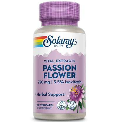 SOLARAY Passion Flower Extract 250 mg | 60 Count | Stress Support