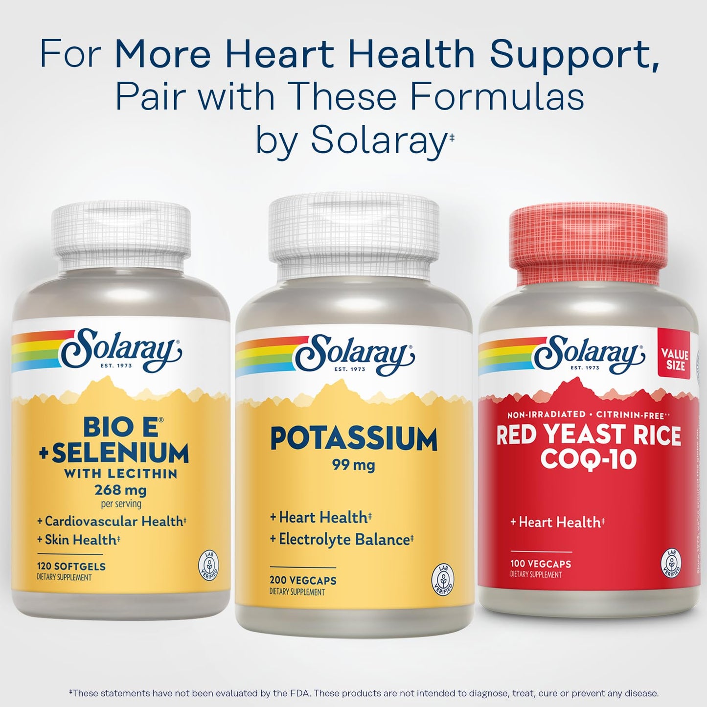Solaray Potassium 99 mg – Electrolyte Balance for Heart Health | Lab Verified, 200 VegCaps