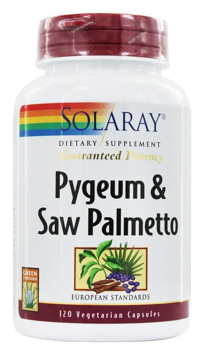 Solaray Pygeum & Saw Palmetto — 120 Vegetarian Capsules | Prostate Wellness Support